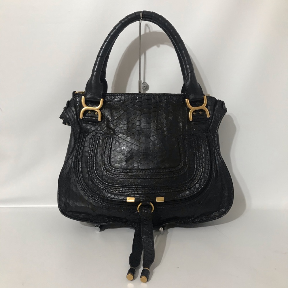 Authentic Chloe Medium Python Marcie Black
